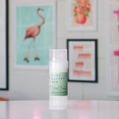 Body butter bar with a green label, titled 'Oxford Bookshelf'.