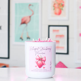 Whipped Strawberry Macaron Soy Candle