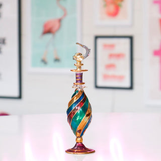 Colorful Egyptian Glass Perfume Bottle- .85oz