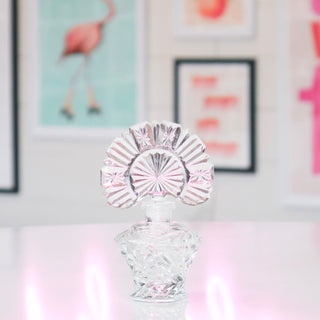 Etched Crystal Vintage Perfume Bottle - 1oz