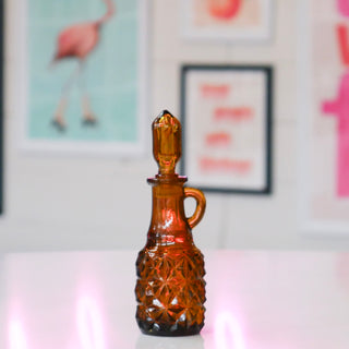 Amber Glass Vintage Perfume Bottle - 1.5oz