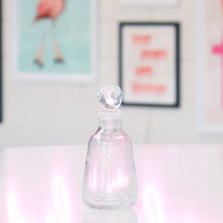 Etched Glass Ball Vintage Perfume Bottle - 2.4oz