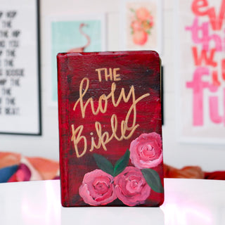 Vintage Hand Painted Bible
