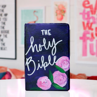 Vintage Hand Painted Bible