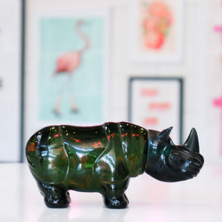 Emerald Green Rhino Glass Perfume Bottle- .85oz