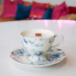 Blue Floral Teacup - Desert Bloom