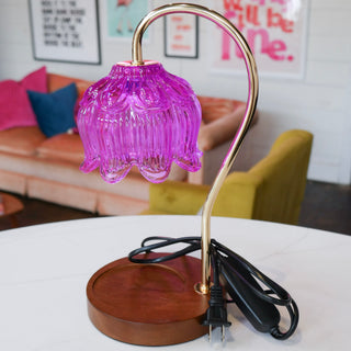 Purple  Vintage Inspired Flower Candle Lamp