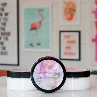 Jars with a floral label, with the name Yours Truly.