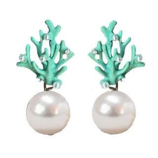 Turquoise Coral Earring