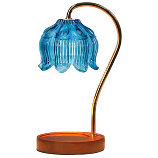 Blue Vintage Inspired Flower Candle Lamp
