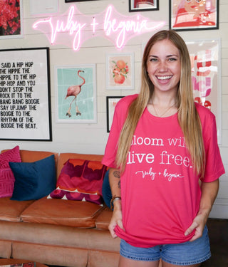 Hot Pink Bloom Wild Live Free T-Shirt