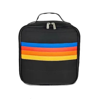 Black Retro Stripe Puffer Lunch Box