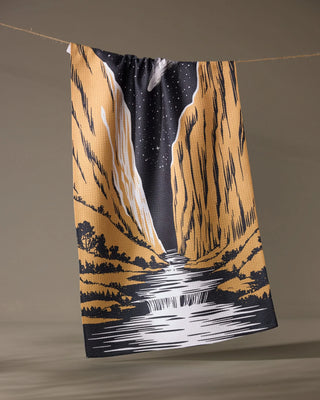 Canyonfall Geometry Tea Towel