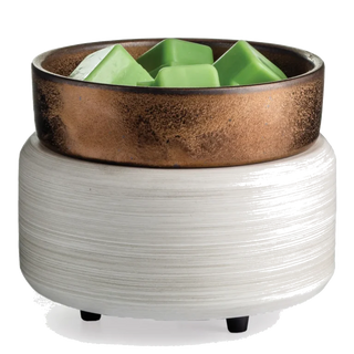 Whitewashed bronze 2-in-1 candle warmer