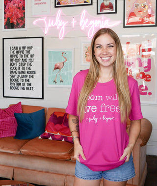 Magenta Bloom Wild Live Free T-Shirt