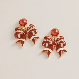 Football Bow Earrings