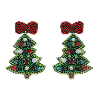 Green Christmas Tree Earring