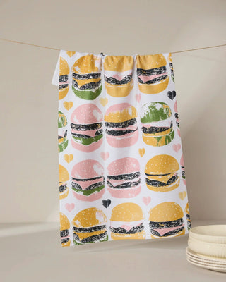 On The Grill Geometry Tea Towel