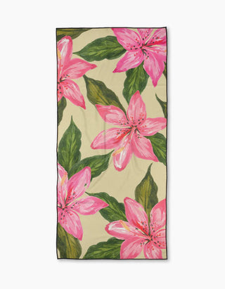 Hibiscus Haze Geometry Beach Towel