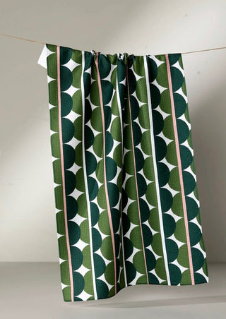 Block Print Eclipse Geometry Kitchen Tea Towels