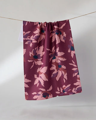 Mulberry Bloom Geometry Tea Towel