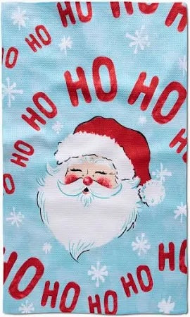 Merry Santa Claus Geometry Tea Towel
