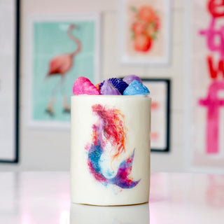 Mermaid Pillar Candle Small- Sunset Citrus