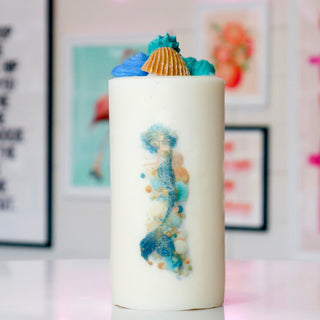 Mermaid Pillar Candle Large- Lime Colada