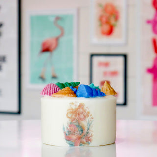 Mermaid Pillar Candle Small- Lime Colada