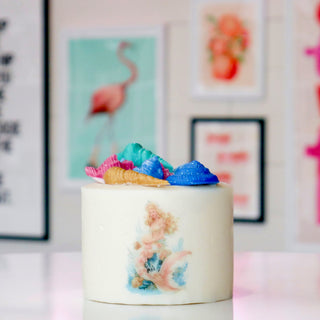 Mermaid Pillar Candle Small- Lime Colada