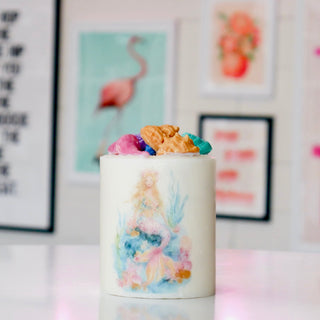 Mermaid Pillar Candle Small- Lime Colada