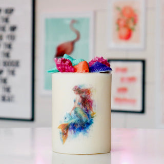 Mermaid Pillar Candle Small- Italian Ice