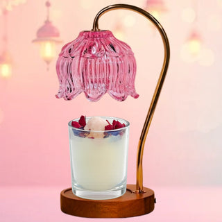Pink Vintage Inspired Flower Candle Lamp