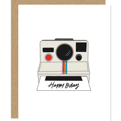 Retro Polaroid Camera Birthday Card