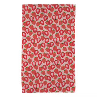 So Many Strawberries Geometry Tea Towel