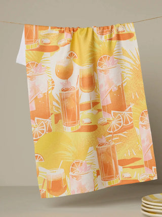 Sunset Happy Hour Geometry Tea Towel