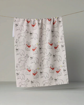Corgi Club Geometry Tea Towel