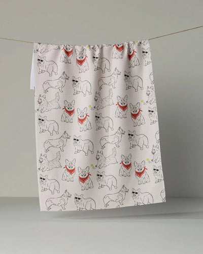 Corgi Club Geometry Tea Towel