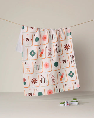 Cypress Tile Toss-Mahjong Geometry Tea Towel