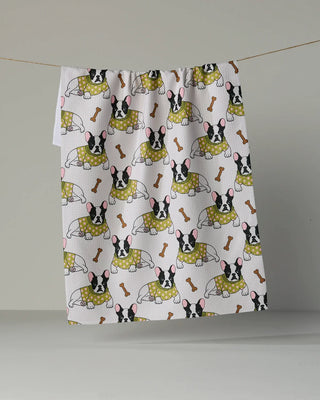 Frenchie Fun Geometry Tea Towel