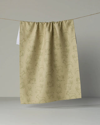 Frenchie Pups Geometry Tea Towel