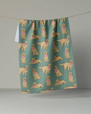Golden Days Geometry Tea Towel