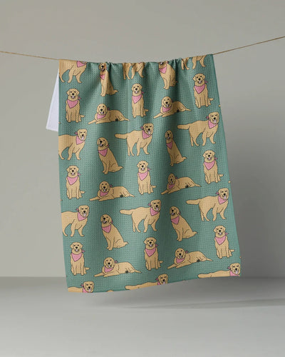 Golden Days Geometry Tea Towel