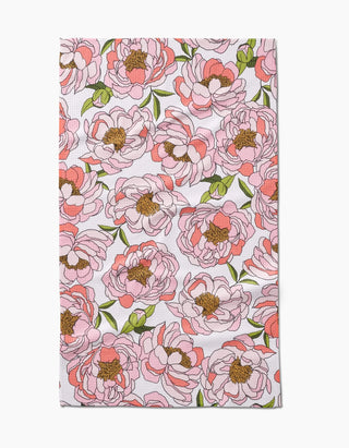 Peony Paradise Geometry Tea Towel