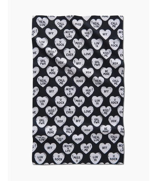 Candy Hearts Geometry Tea Towel