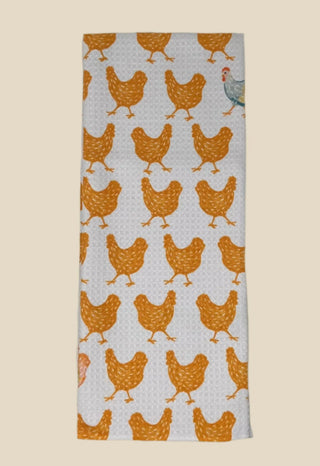 Fun Spring Chicks Geometry Kitchen Tea Towels
