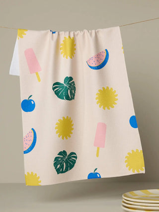 Fruity Pop Geometry Tea Towel