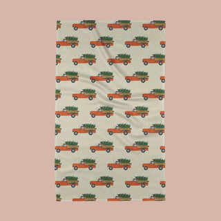 Christmas Ride Geometry Tea Towel