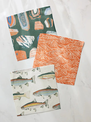 Happy Camper Geometry Dish Cloth