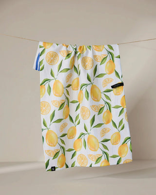 Lemon Bliss Reversible Geometry Kitchen Tea Towels